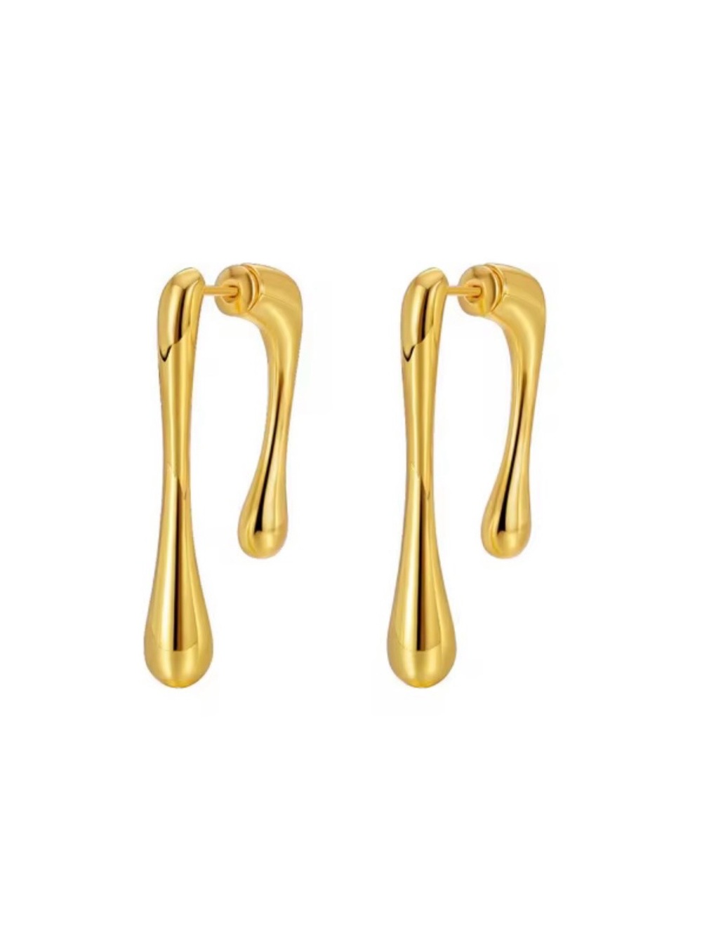 Gold Teardrop Dangle Earrings